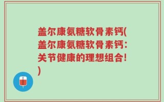 盖尔康氨糖软骨素钙(盖尔康氨糖软骨素钙：关节健康的理想组合!)