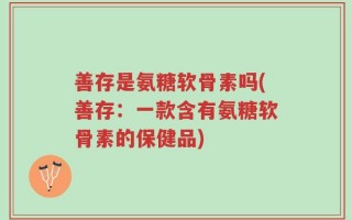 善存是氨糖软骨素吗(善存：一款含有氨糖软骨素的保健品)