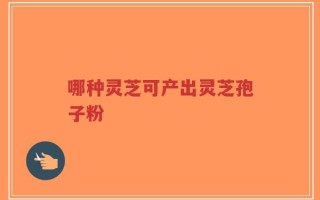哪种灵芝可产出灵芝孢子粉