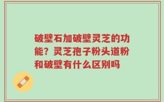 破壁石加破壁灵芝的功能？灵芝孢子粉头道粉和破壁有什么区别吗