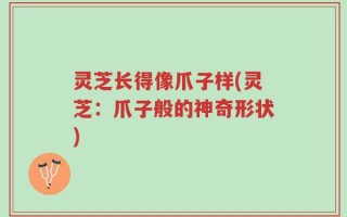 灵芝长得像爪子样(灵芝：爪子般的神奇形状)