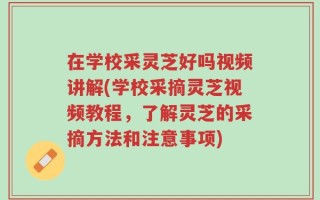 在学校采灵芝好吗视频讲解(学校采摘灵芝视频教程，了解灵芝的采摘方法和注意事项)