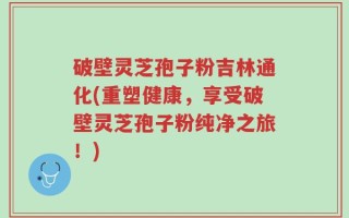 破壁灵芝孢子粉吉林通化(重塑健康，享受破壁灵芝孢子粉纯净之旅！)