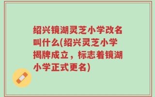 绍兴镜湖灵芝小学改名叫什么(绍兴灵芝小学揭牌成立，标志着镜湖小学正式更名)