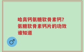 哈高钙氨糖软骨素钙？氨糖软骨素钙片的功效谁知道