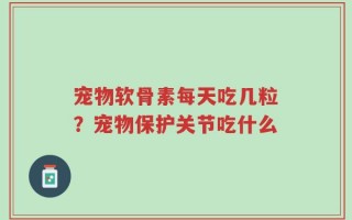 宠物软骨素每天吃几粒？宠物保护关节吃什么