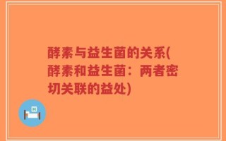 酵素与益生菌的关系(酵素和益生菌：两者密切关联的益处)