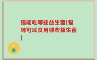 猫能吃哪些益生菌(猫咪可以食用哪些益生菌)