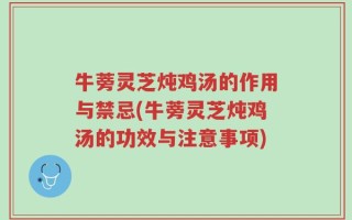 牛蒡灵芝炖鸡汤的作用与禁忌(牛蒡灵芝炖鸡汤的功效与注意事项)