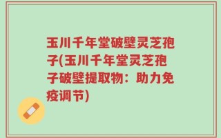 玉川千年堂破壁灵芝孢子(玉川千年堂灵芝孢子破壁提取物：助力免疫调节)