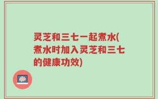 灵芝和三七一起煮水(煮水时加入灵芝和三七的健康功效)