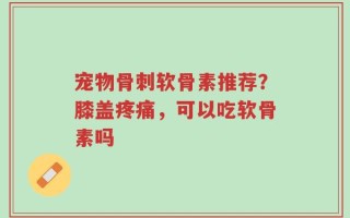宠物骨刺软骨素推荐？膝盖疼痛，可以吃软骨素吗