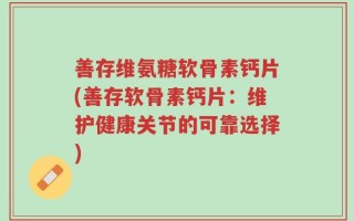 善存维氨糖软骨素钙片(善存软骨素钙片：维护健康关节的可靠选择)