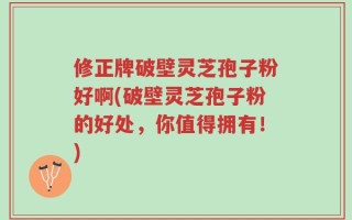 修正牌破壁灵芝孢子粉好啊(破壁灵芝孢子粉的好处，你值得拥有！)