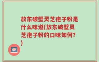 敖东破壁灵芝孢子粉是什么味道(敖东破壁灵芝孢子粉的口味如何？)