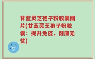 甘蓝灵芝孢子粉胶囊图片(甘蓝灵芝孢子粉胶囊：提升免疫，健康无忧)