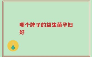 哪个牌子的益生菌孕妇好