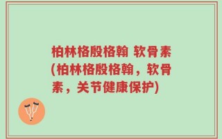 柏林格殷格翰 软骨素(柏林格殷格翰，软骨素，关节健康保护)