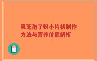 灵芝孢子粉小片状制作方法与营养价值解析