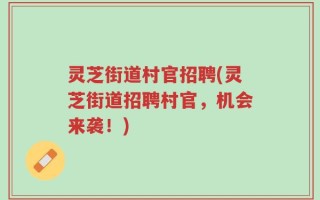 灵芝街道村官招聘(灵芝街道招聘村官，机会来袭！)