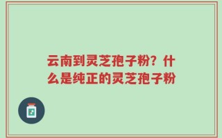 云南到灵芝孢子粉？什么是纯正的灵芝孢子粉