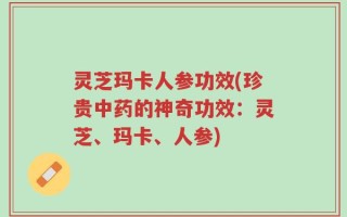 灵芝玛卡人参功效(珍贵中药的神奇功效：灵芝、玛卡、人参)