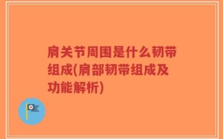 肩关节周围是什么韧带组成(肩部韧带组成及功能解析)