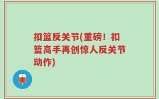 扣篮反关节(重磅！扣篮高手再创惊人反关节动作)