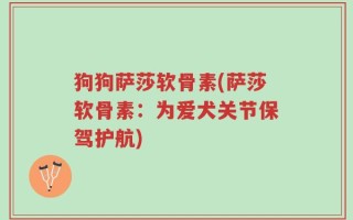 狗狗萨莎软骨素(萨莎软骨素：为爱犬关节保驾护航)