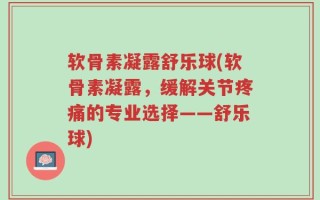 软骨素凝露舒乐球(软骨素凝露，缓解关节疼痛的专业选择——舒乐球)