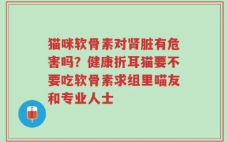 猫咪软骨素对肾脏有危害吗？健康折耳猫要不要吃软骨素求组里喵友和专业人士