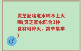 灵芝配啥煮水喝不上火呢(灵芝煮水配合3种食材可降火，简单易学)