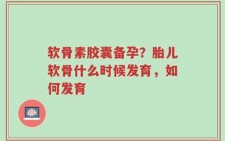 软骨素胶囊备孕？胎儿软骨什么时候发育，如何发育