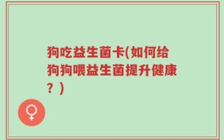 狗吃益生菌卡(如何给狗狗喂益生菌提升健康？)
