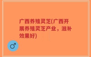 广西养殖灵芝(广西开展养殖灵芝产业，滋补效果好)