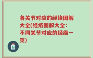 各关节对应的经络图解大全(经络图解大全：不同关节对应的经络一览)