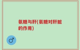 氨糖与肝(氨糖对肝脏的作用)