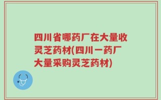 四川省哪药厂在大量收灵芝药材(四川一药厂大量采购灵芝药材)