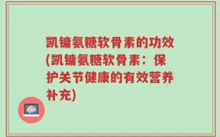 凯镛氨糖软骨素的功效(凯镛氨糖软骨素：保护关节健康的有效营养补充)