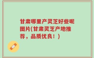 甘肃哪里产灵芝好些呢图片(甘肃灵芝产地推荐，品质优良！)
