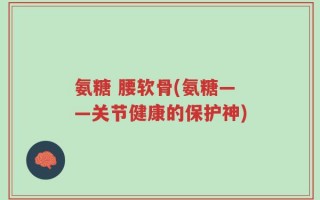 氨糖 腰软骨(氨糖——关节健康的保护神)