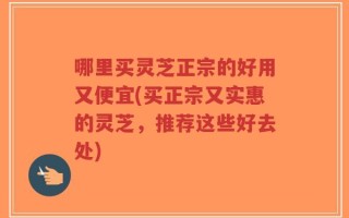 哪里买灵芝正宗的好用又便宜(买正宗又实惠的灵芝，推荐这些好去处)