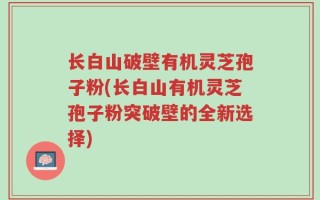 长白山破壁有机灵芝孢子粉(长白山有机灵芝孢子粉突破壁的全新选择)