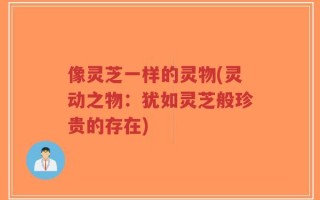 像灵芝一样的灵物(灵动之物：犹如灵芝般珍贵的存在)