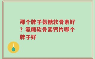 那个牌子氨糖软骨素好？氨糖软骨素钙片哪个牌子好