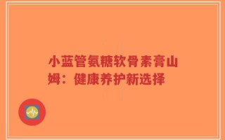 小蓝管氨糖软骨素膏山姆：健康养护新选择
