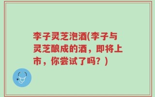 李子灵芝泡酒(李子与灵芝酿成的酒，即将上市，你尝试了吗？)