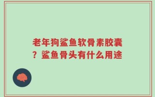 老年狗鲨鱼软骨素胶囊？鲨鱼骨头有什么用途