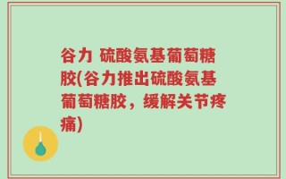谷力 硫酸氨基葡萄糖胶(谷力推出硫酸氨基葡萄糖胶，缓解关节疼痛)