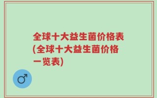 全球十大益生菌价格表(全球十大益生菌价格一览表)